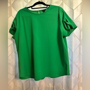 Ann Taylor Green Open Sleeve Blouse